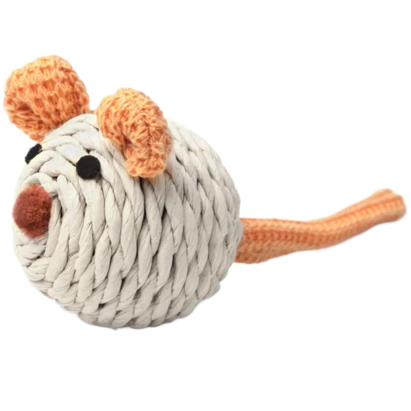 rope-wrapped mouse cat toy